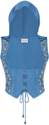 Tauriel Top Limited Edition Aegean Blue Silver Embroidery